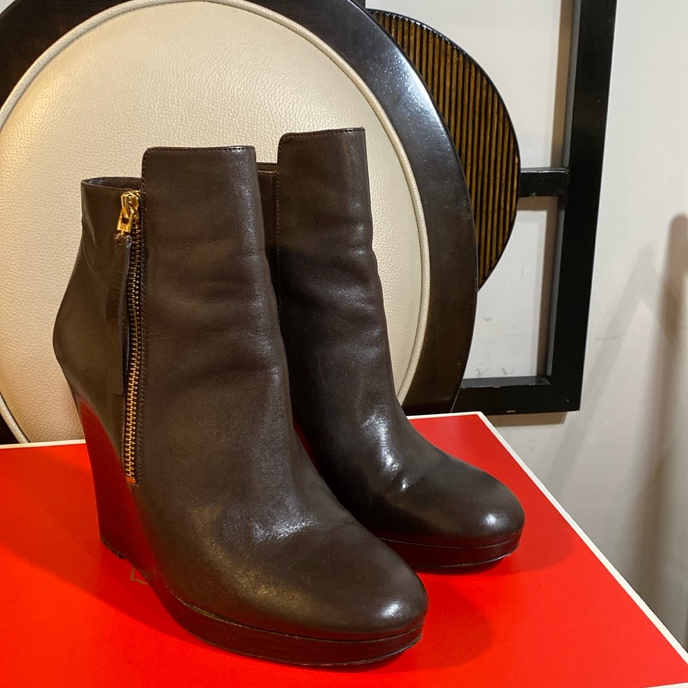 Michael Kors Wedge ankle boots one use like new.